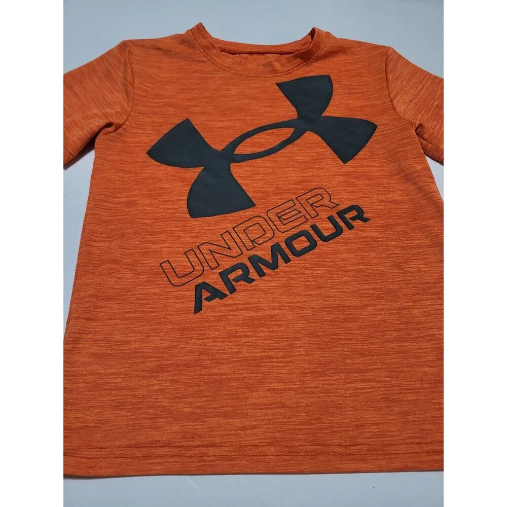 (#L4) Under Armour Short Sleeve Size Kid's 6 Orange